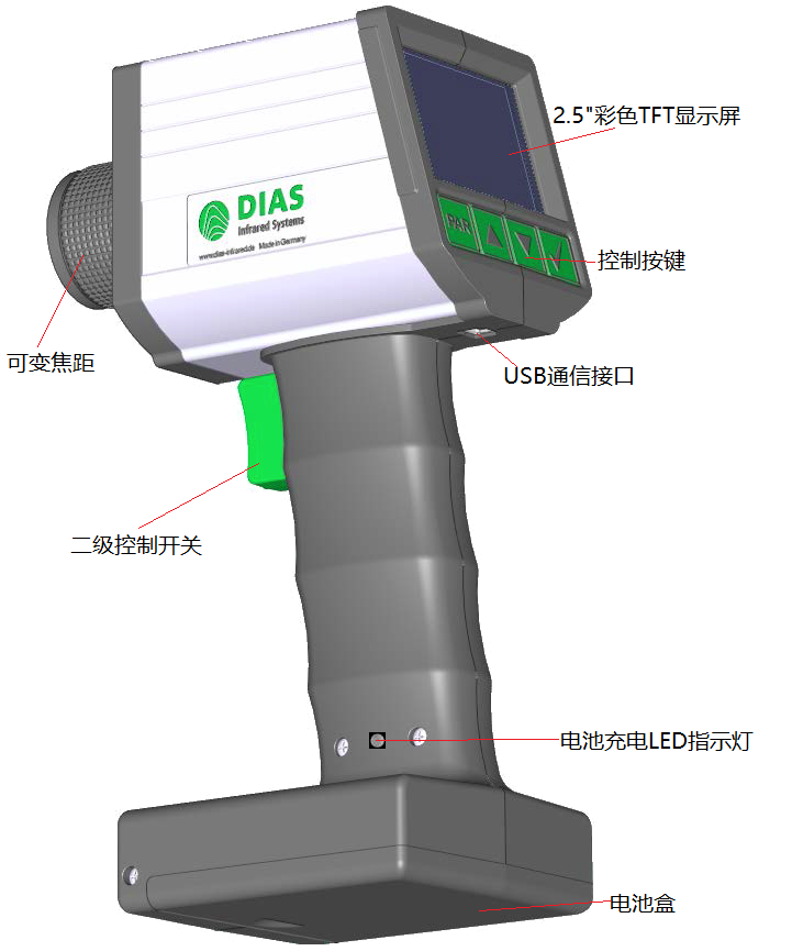 德國DIAS便攜式紅外測溫儀DG80NV主要操作功能鍵